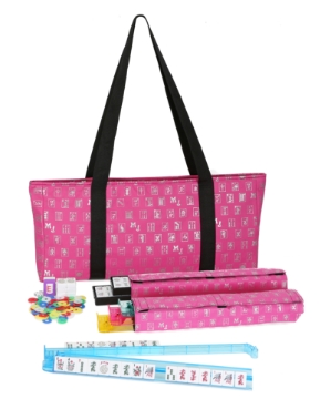 Mah Jongg Full Set Fuchsia (Pink) & Silver MJ Designer Logo Soft Case with 166 White Tiles and Four Color Pusher Racks Mah jongg set, mah jongg case, mah jongg soft case, mah jongg tiles, mah jongg card, mah jong, mah jongg, mah jong gifts, mah jongg game, Mah jongg Soft bag, mah jongg purse, mah jong full set, mah jongg full set, soft case