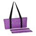 Mah Jongg Full Set Purple & Silver MJ Designer Logo Soft Case with 166 White Tiles and Four Color Pusher Racks - 132713
