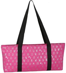 Fuchsia (Pink) & Silver Designer Mah Jongg Set Soft Carrying Case (Case Only) mahjong bag, mah jong bag, mah jongg bag, mahjongg bag, mah jongg case