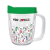Tumbler 12 oz Coffee Cup (Double Wall Insulated)- Mah Jongg Tile Design (Green Lid) mah jongg card 2017 2018 tervis tumbler 16oz tile mahjong mah jongg asian oriental mah jongg gift cup mug plastic tritan usa