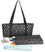Mah Jongg Full Set Black Designer Logo Soft Case with 166 White Tiles and Four Color Pusher Racks - 132662